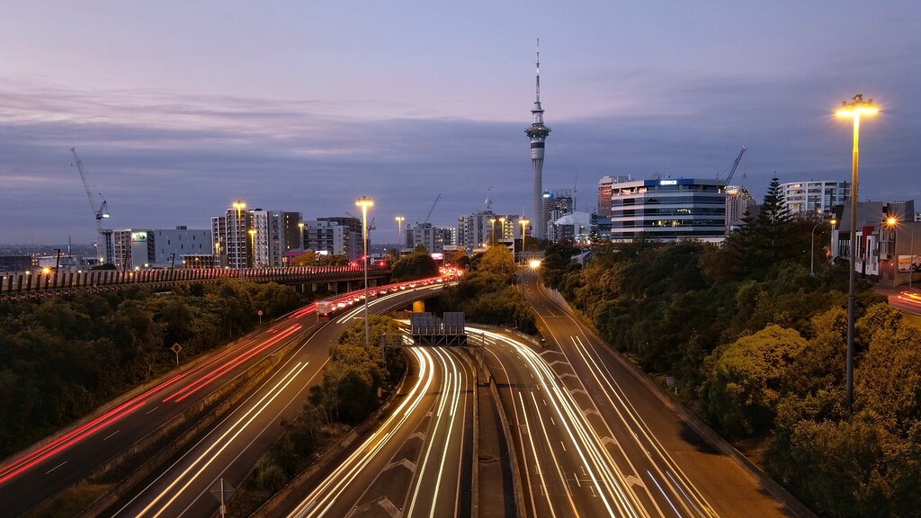 The road to Auckland. Taken on my first evening here from … Flickr