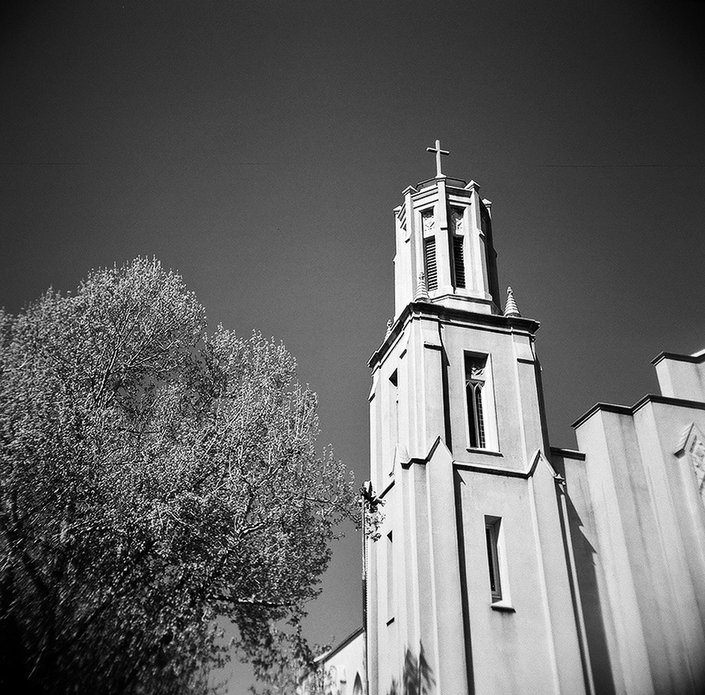 Saint Ambrose Church, Berkeley Holga 120N, TriX Timothy Lewis Jr