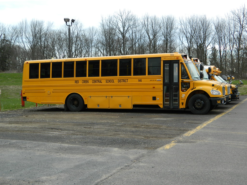 Red Creek Central School 146 (3) Bus lot Red Creek, NY. Flickr