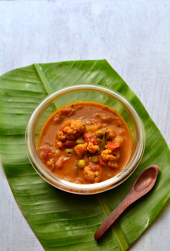 Simple and Yummy Recipes South Indian style Cauliflower & Peas