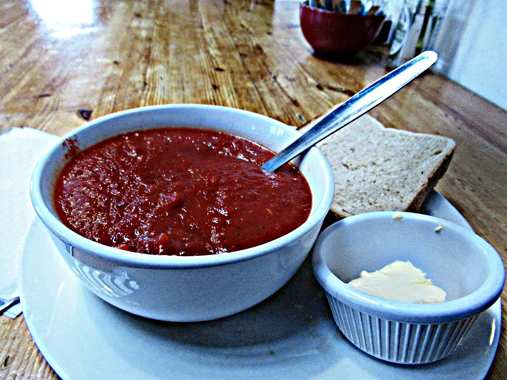 Soup Tomato beetroot bisque at the Egg Cafe in Liverpool (… Flickr