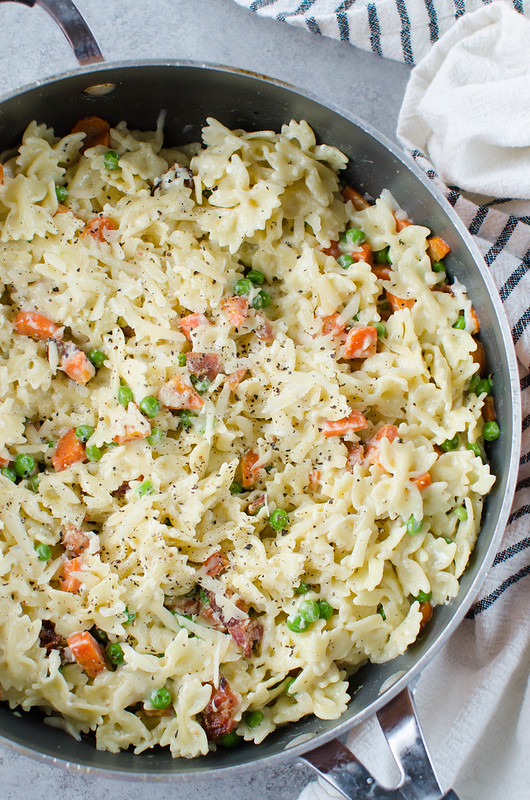 Parmesan Pasta with Bacon and Peas Easy Weeknight Meals
