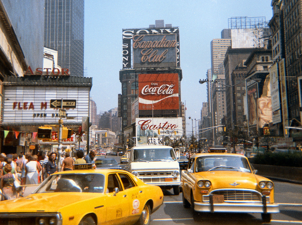 New York City Times Square in August, 1974 Kipp Teague Flickr