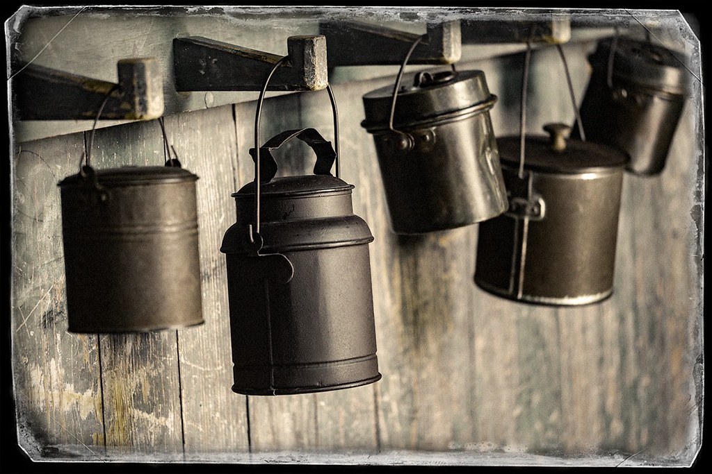 Antique lunch buckets at restored one room rural school. Flickr
