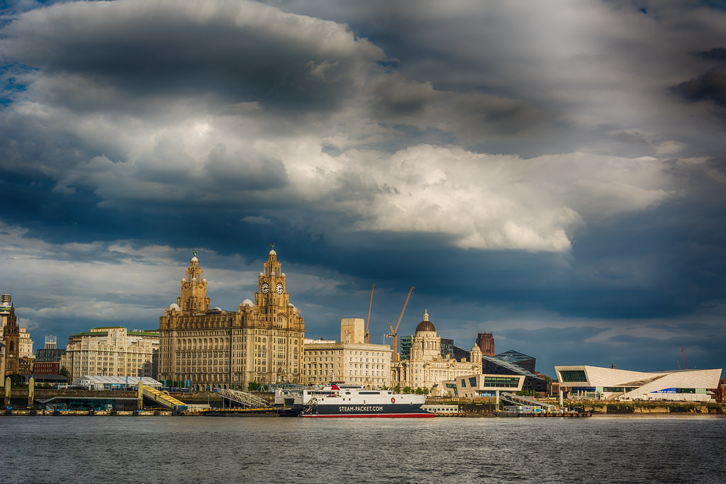 Liverpool skyline seen early evening from the Mersey ferry… Steve