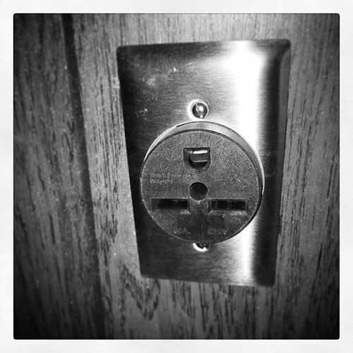 We got a shiny new outlet for the air conditioner today. D… Flickr