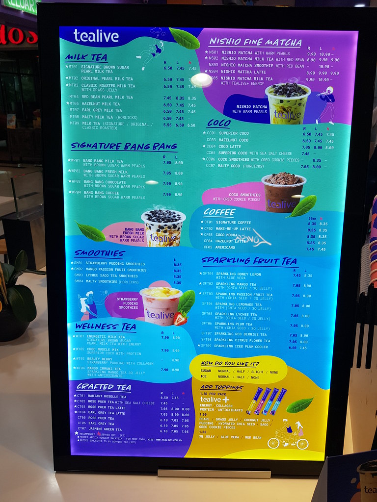 tealive menu malaysia 2019