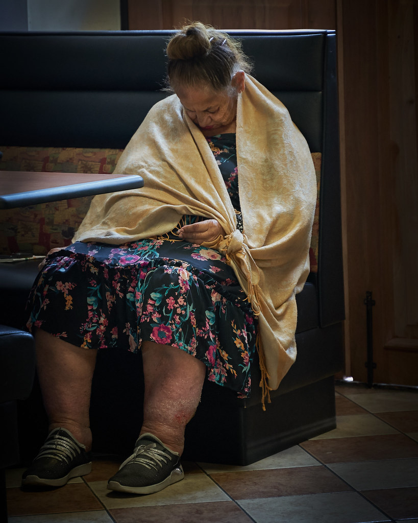 Proud Old Lady with Yellow Blanket As we were walking arou… Flickr