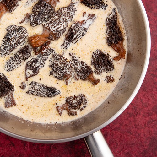 Morel cream sauce Morels, rinsed and then baked in butter.… Flickr