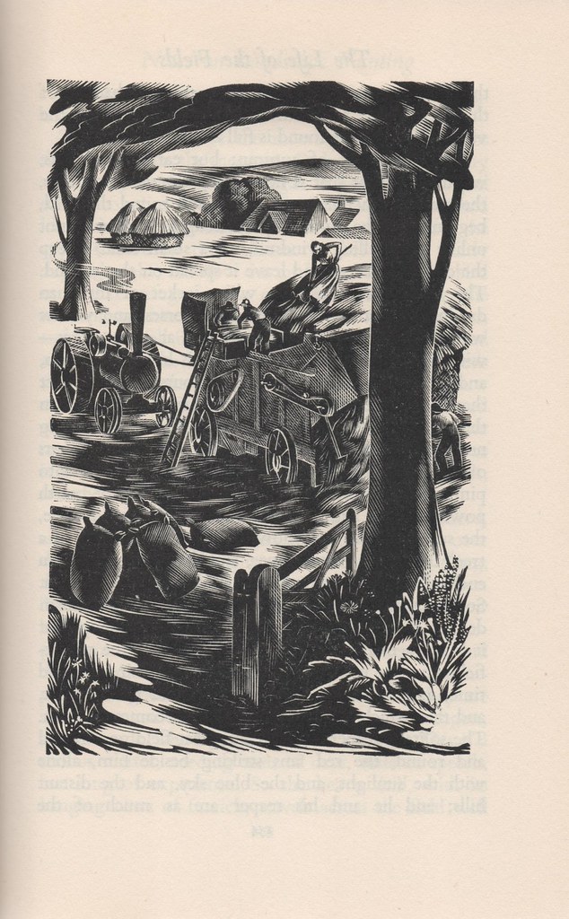 Harvest, woodcut by Agnes Miller Parker. Charming harvest … Flickr