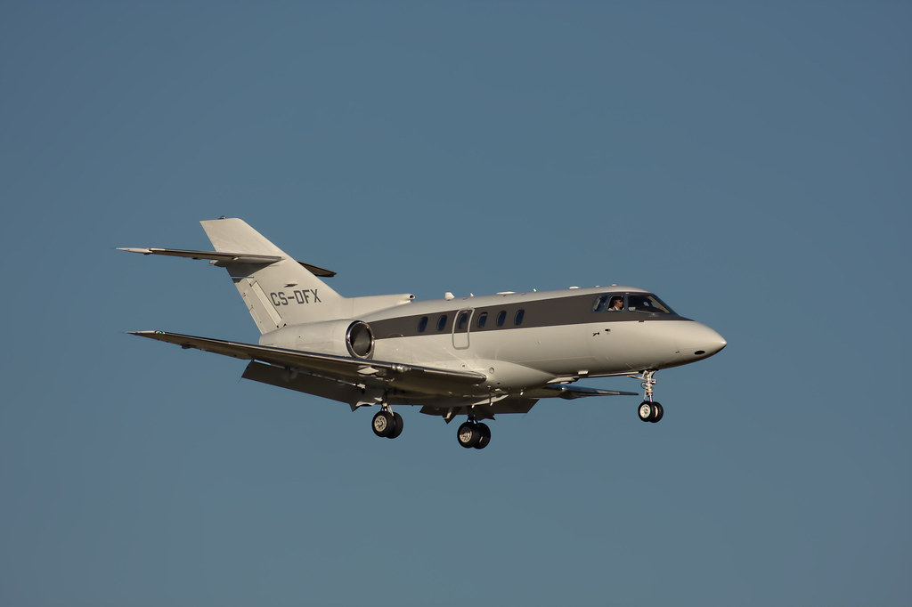 CSDFX Hawker 800XP on approach for landing Prestwick Stephen Perry Flickr