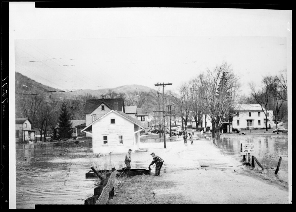 Flood in Downsville, New York Out of the Archives Roadway… Flickr