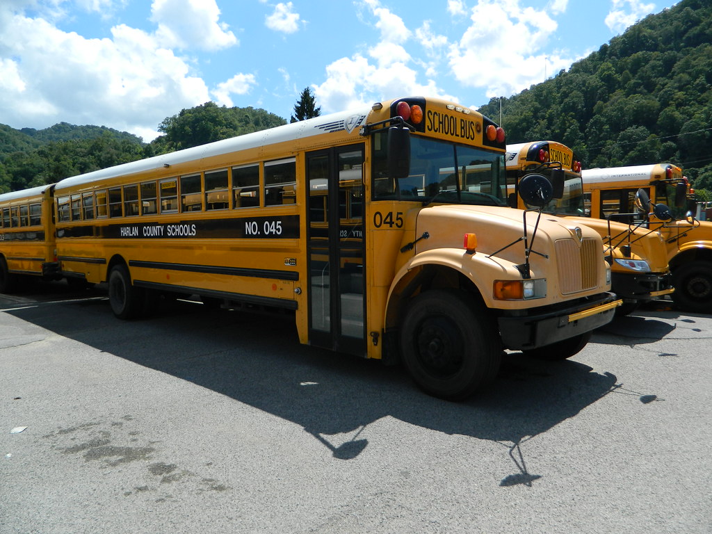 Harlan County Schools 045 Bus lot Harlan, KY. Flickr