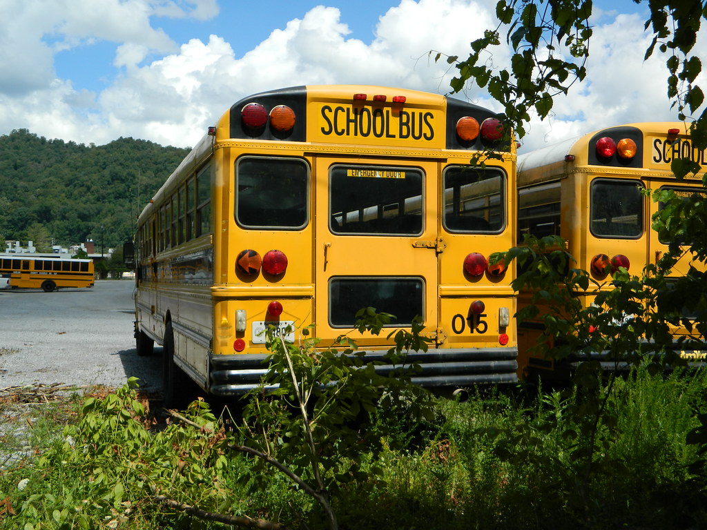 Harlan County Schools 015 (2) Bus lot Harlan, KY. Flickr