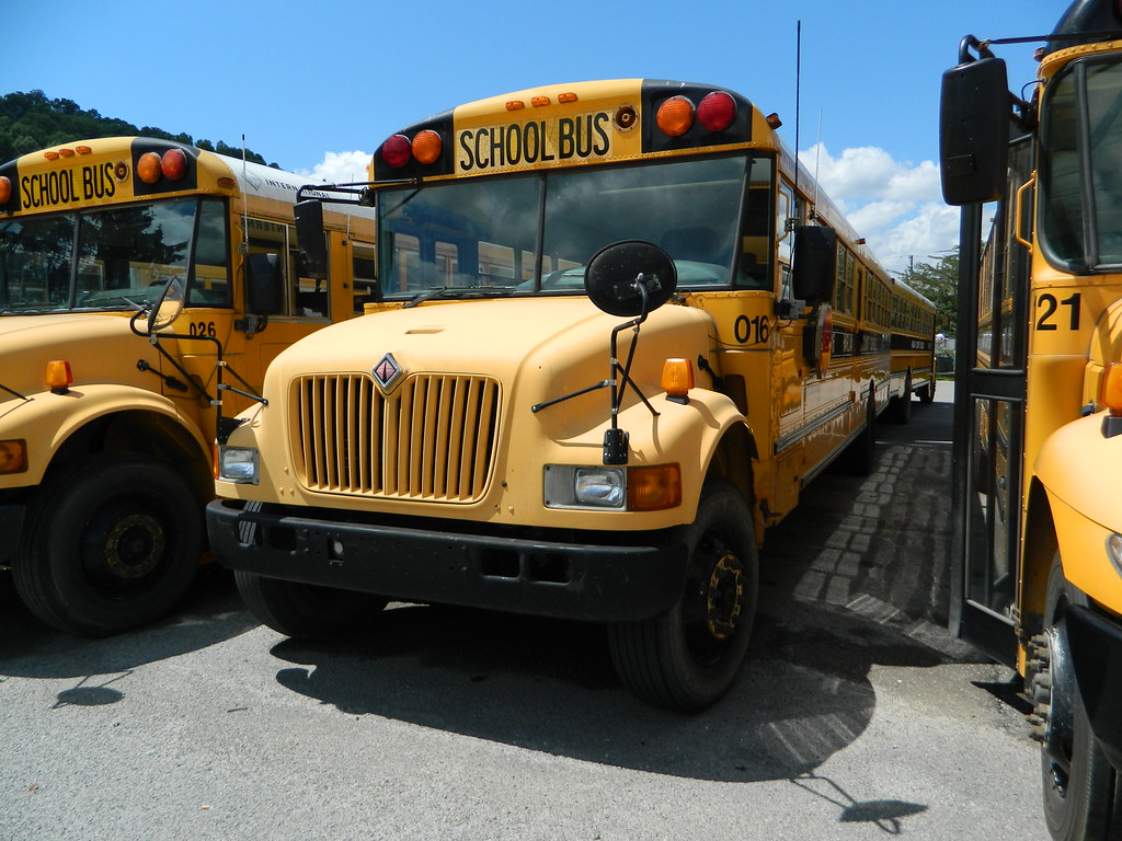 Harlan County Schools 016 (2) Bus lot Harlan, KY. Flickr