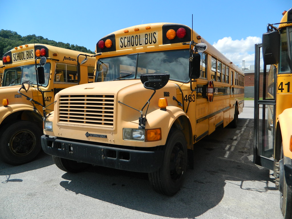 Harlan County Schools 463 (2) Bus lot Harlan, KY. Flickr