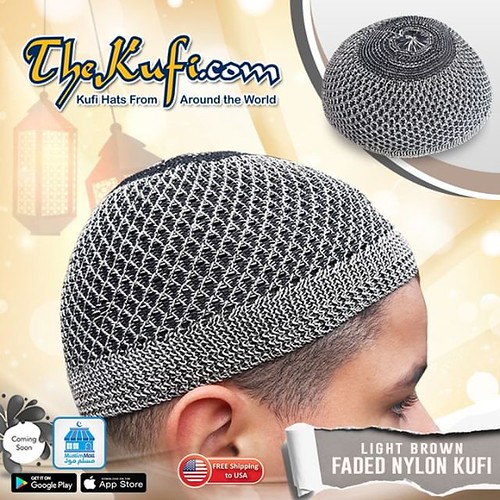 Faded Brown & Black Openweave Nylon Skullcap Kufis for M… Flickr