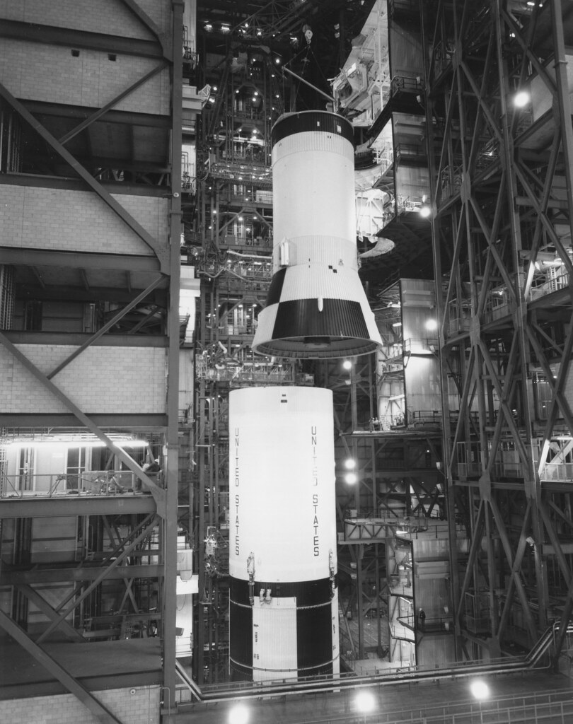 Apollo 11 Saturn V in VAB during stacking KSC69P178 1969… Flickr
