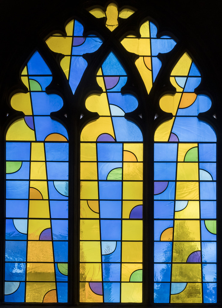 Norwich Cathedral, Stained glass window This abstract wind… Flickr