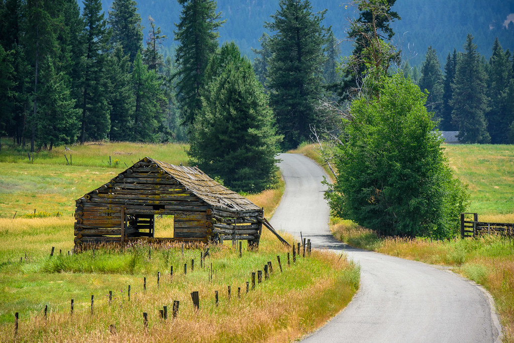 Old barn, country road, August An old log barn on a sidero… Flickr