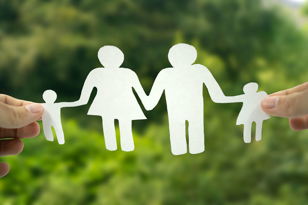 Family Concept Paper Cut Out Against Green Background Flickr