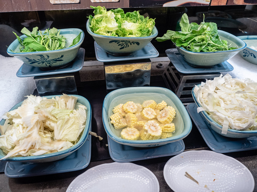 Fresh vegetables steamboat ingredients at Jogoya. Law Hui Sheng Flickr