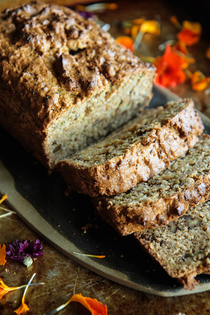 Zucchini Coconut Walnut Bread (glutenfree and vegan) Heather Christo