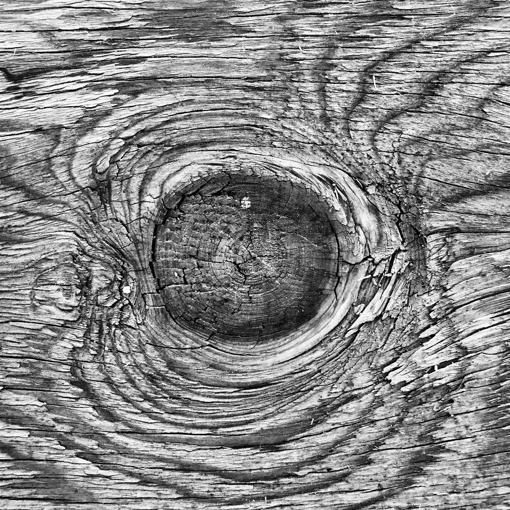 Plywood knothole James Simpson Flickr