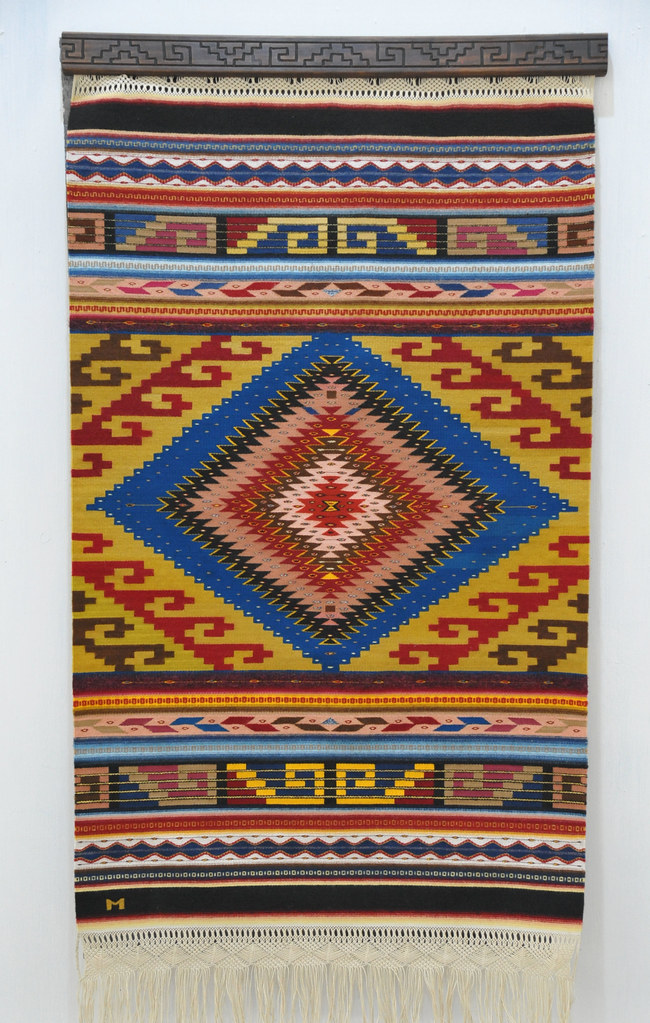 Rug Weaving Zapotec Mexico Oaxaca Zapotec wool rug or tape… Flickr