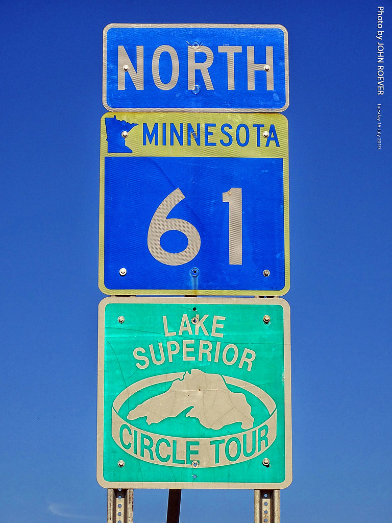 Signs for Hwy 61 and Superior Circle Tour, 16 July 2019 Flickr