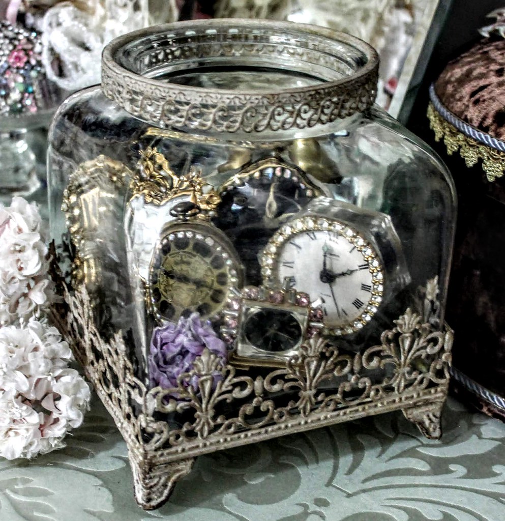 Jar Full of Clocks canister filled with small antique alar… Jean L