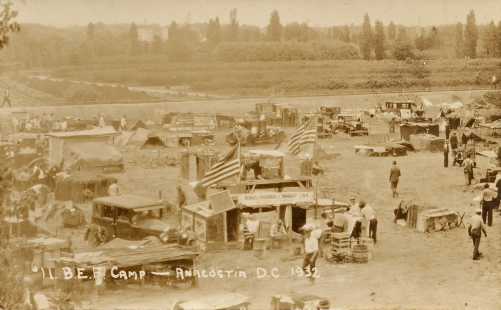 Bonus Army Postcard view of the Bonus Army's encampment on… Flickr
