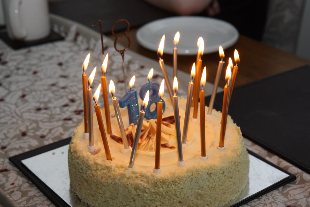 18th Birthday Cake Candles Lit Frodo's 18th Birthday Birt… Flickr