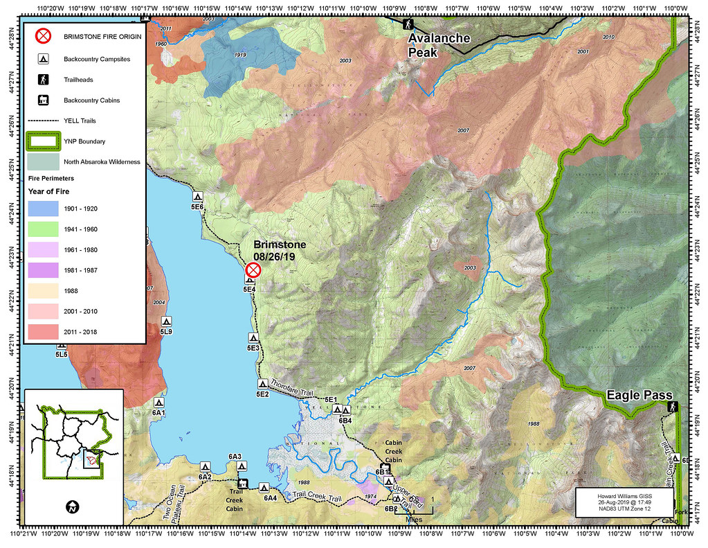 Brimstone Fire Map of Brimstone Fire Yellowstone National Park Flickr