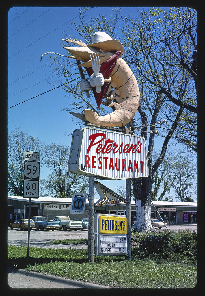 Peterson's Restaurant sign, Wharton, Texas (LOC) Margolies… Flickr