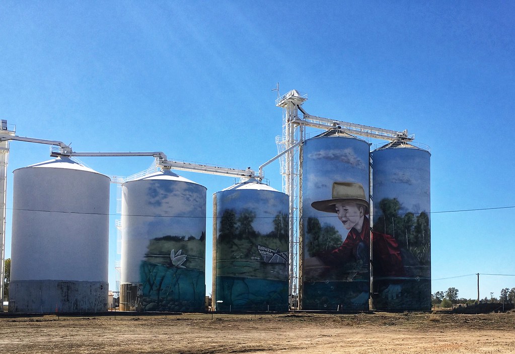Art on the grain silos at Yelarbon, Qld....... not yet… Flickr
