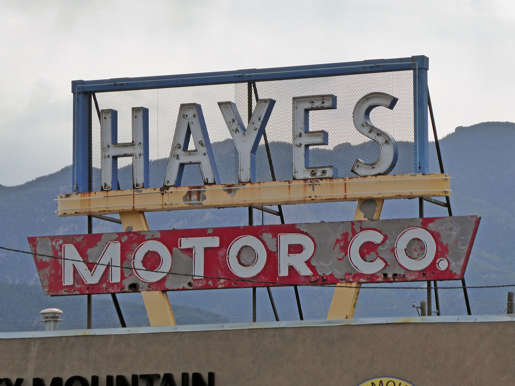 Colorado Springs, CO Hayes Motor Co. neon scaffold sign Flickr