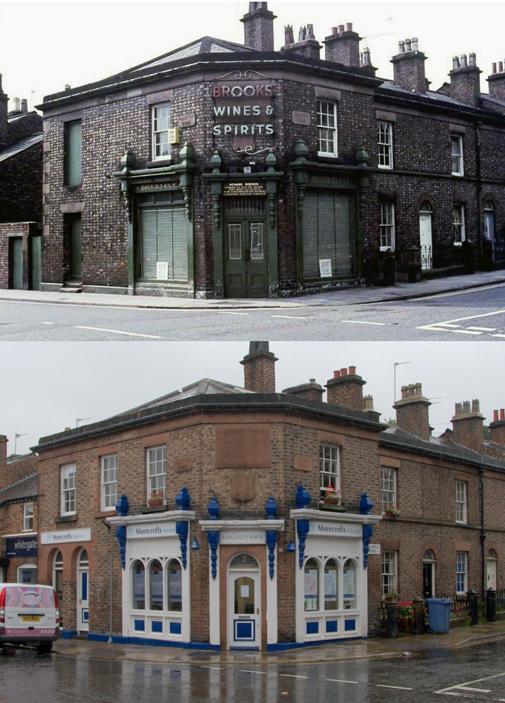 Allerton Road and Church Road, Woolton, 1960s and 2019 Flickr