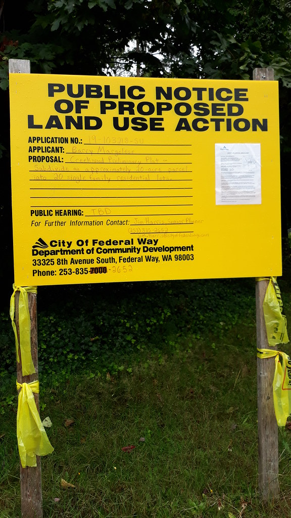 Public Notice of Proposed Land Use Action, "Creekwood" housing development, over wetlands, on