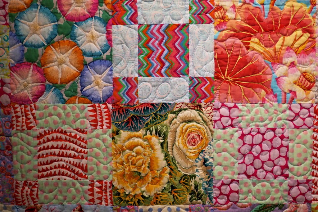 Kaffe Fassett's Quilts in America. Pastel 9Patch, detail Flickr
