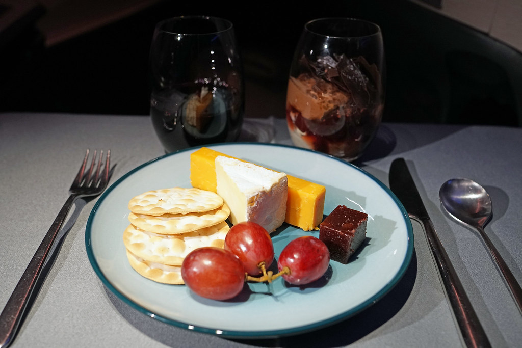 Cathay Pacific Meal Dessert and cheese plate of business c… Flickr