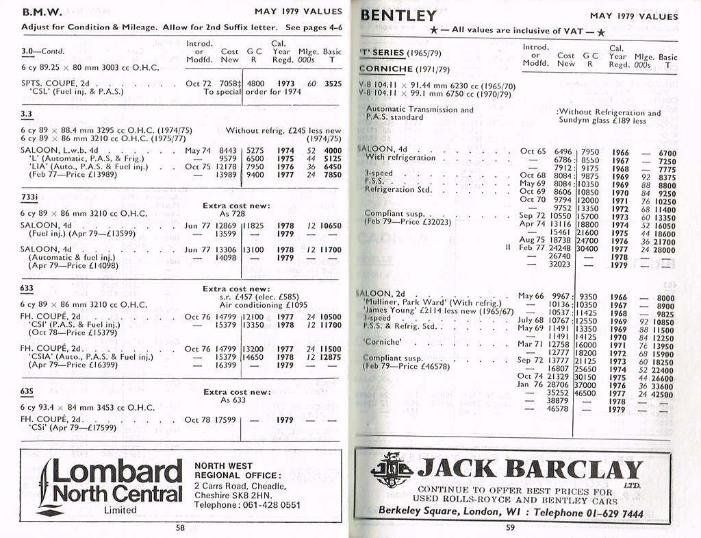 Glass's Guide Car Values May 79 058059 BMW Bentley Flickr