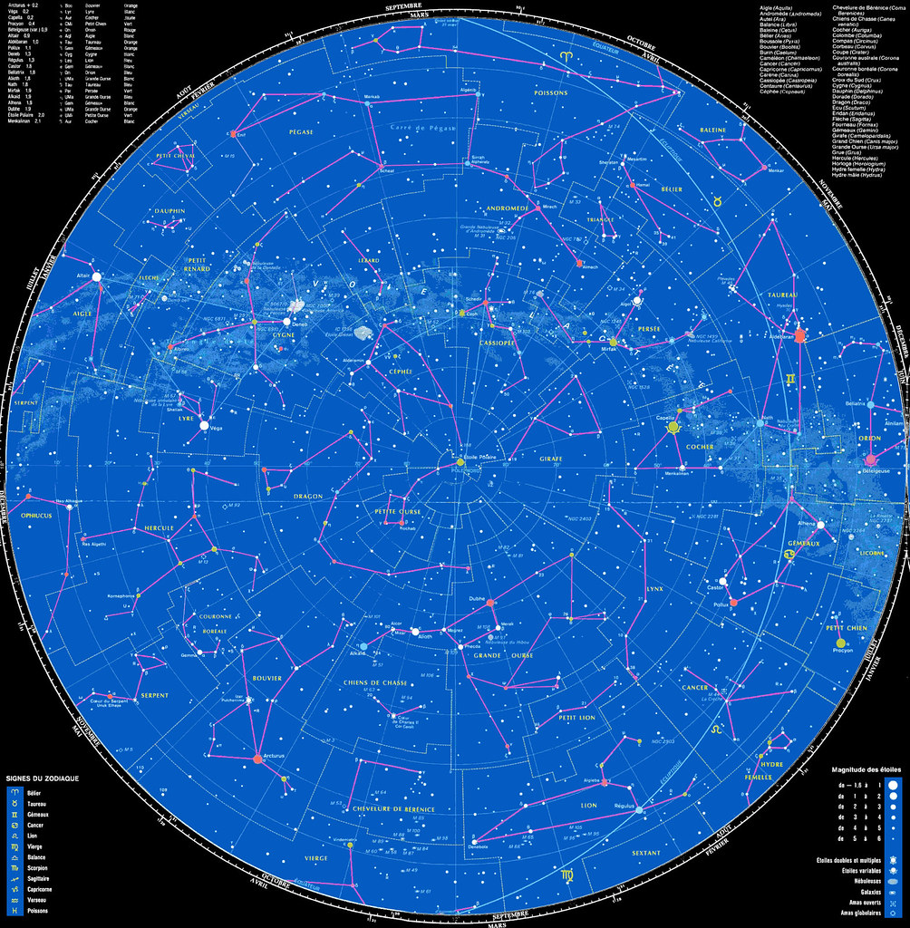 Carte Constellation Hemisphere Nord Carte du ciel boréal (hémisphère nord) La sphère céleste e… Flickr