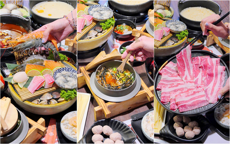 千波苑鍋の物_台中沙鹿：吃火鍋配釜飯+現撈活海鮮精緻火鍋份量十足！肉盤也是大份量厚度實在！