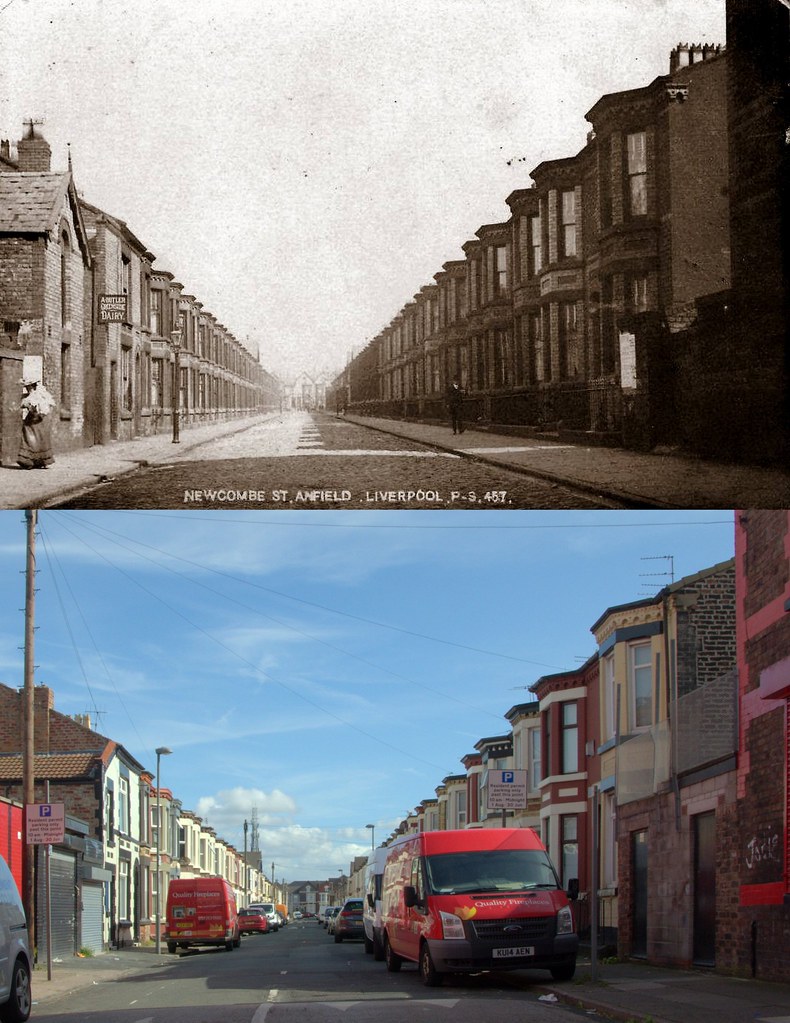 Street, Anfield, 1900s and 2019 Keith Jones Flickr