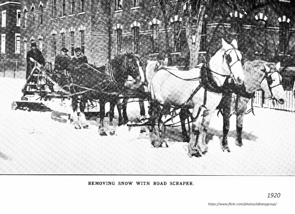 1920 snow removal equipment with horse AlbanyGroup Archive Flickr