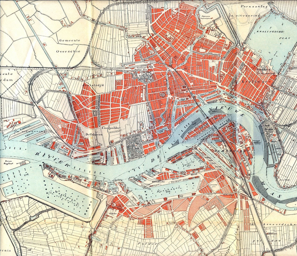 Kaart Rotterdam Voor 1940 Film Stadskaart Rotterdam 1912 met toenmalige havensporen door … Flickr