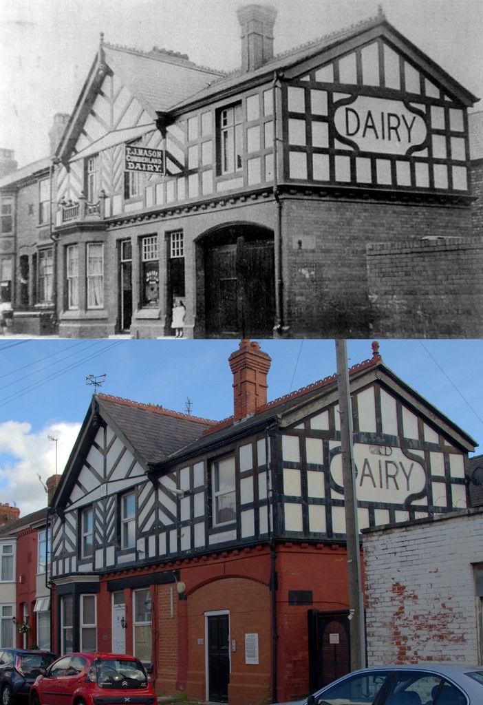 McBride Street, Garston, 1910s and 2019 Keith Jones Flickr