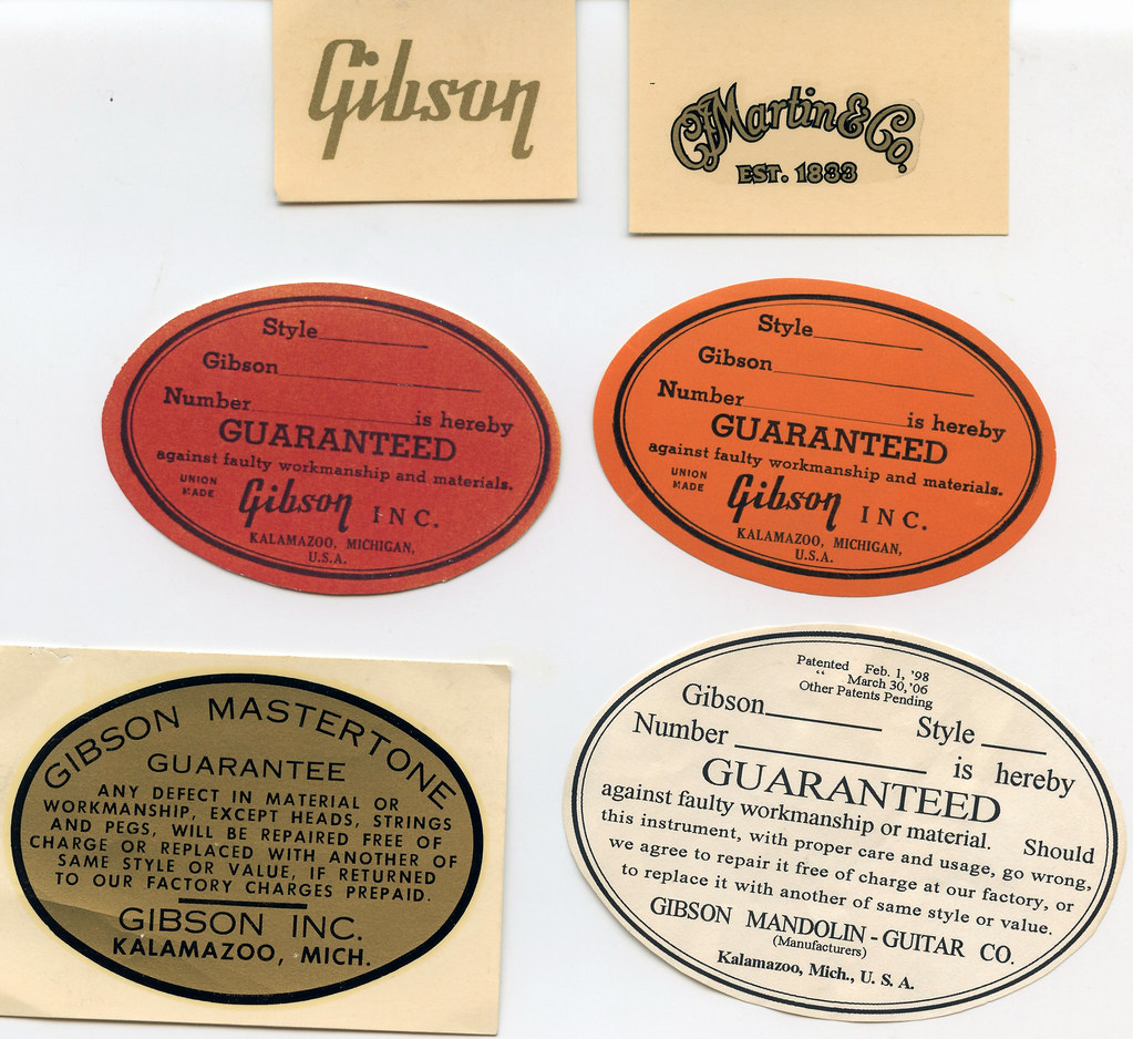 Flickriver Photoset 'Gibson and Martin Instrument Labels' by