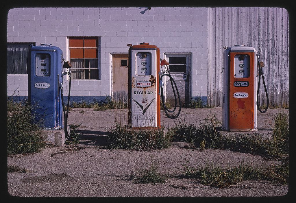 Vickers gas pumps, Route 30, Plainview, Nebraska (LOC) Flickr